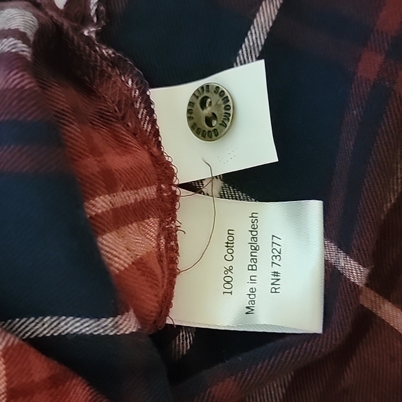 Lot of 2 NWT Sonoma Supersoft Flannel Shirts Blue and Red, Size Small - Picture 7 of 9